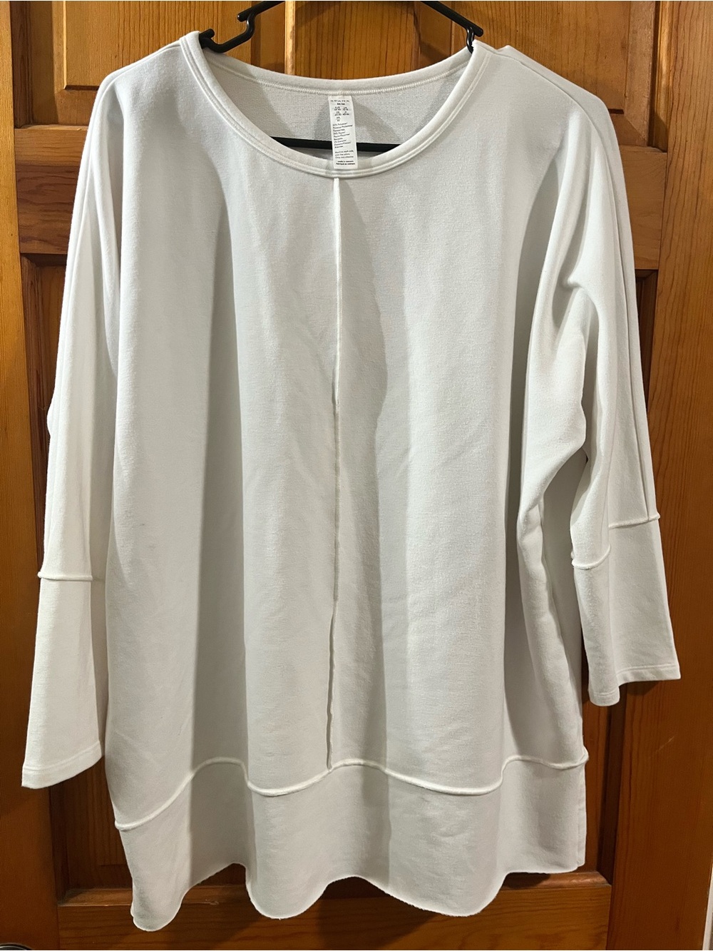 Spanx Perfect Length Dolman 3/4 Sleeve Soft Pullover Top Sweatshirt White Size M